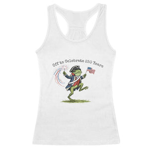 250th Anniversary USA Racerback Tank Top Funny Patriotic Frog USA Independence Day TS14 White Print Your Wear