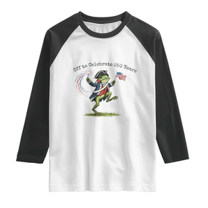 250th Anniversary USA Raglan Shirt Funny Patriotic Frog USA Independence Day TS14 White Black Print Your Wear