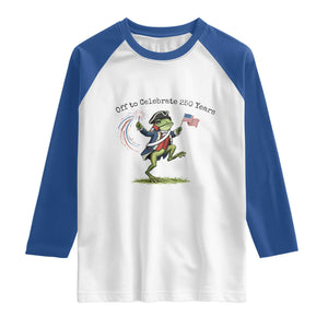 250th Anniversary USA Raglan Shirt Funny Patriotic Frog USA Independence Day TS14 White Royal Print Your Wear