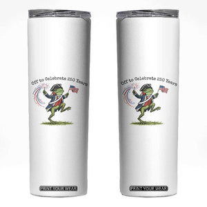 250th Anniversary USA Skinny Tumbler Funny Patriotic Frog USA Independence Day TS14 White Print Your Wear