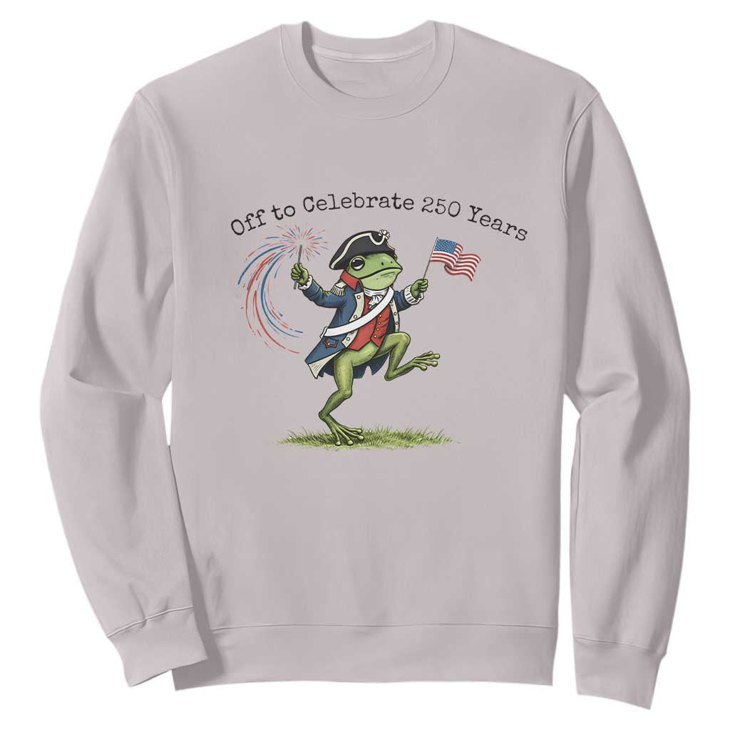 250th Anniversary USA Sweatshirt Funny Patriotic Frog USA Independence Day TS14 Ice Gray Print Your Wear