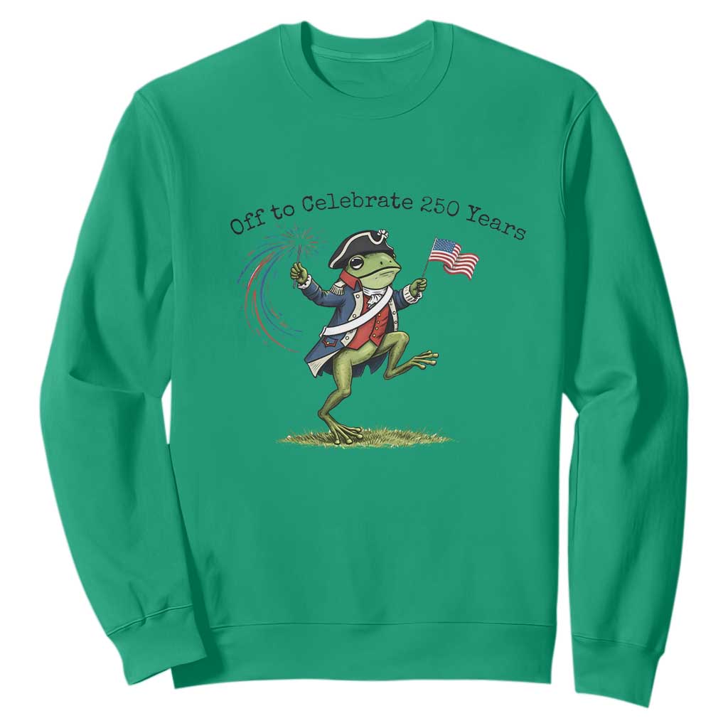250th Anniversary USA Sweatshirt Funny Patriotic Frog USA Independence Day TS14 Irish Green Print Your Wear