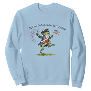250th Anniversary USA Sweatshirt Funny Patriotic Frog USA Independence Day TS14 Light Blue Print Your Wear