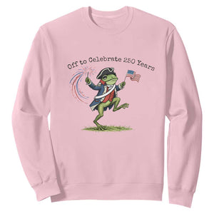 250th Anniversary USA Sweatshirt Funny Patriotic Frog USA Independence Day TS14 Light Pink Print Your Wear