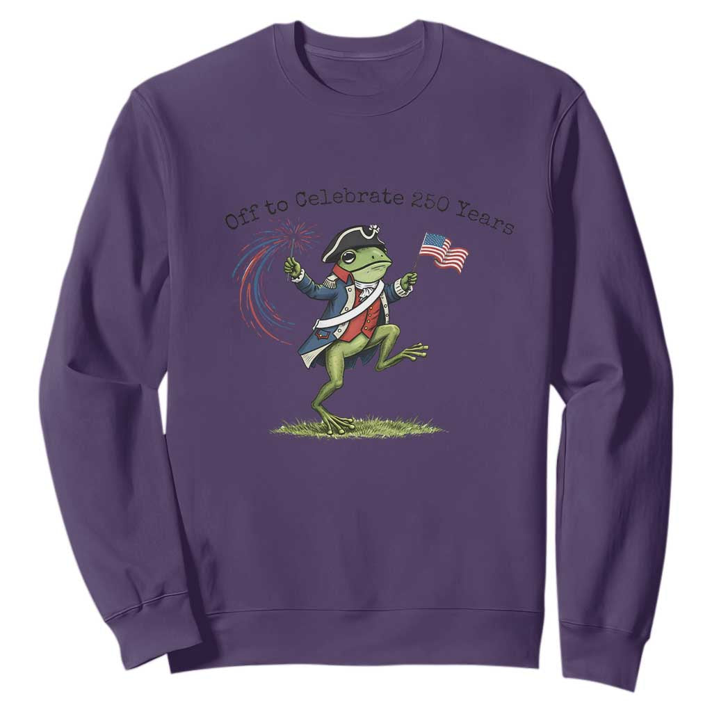 250th Anniversary USA Sweatshirt Funny Patriotic Frog USA Independence Day TS14 Purple Print Your Wear