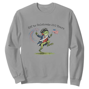 250th Anniversary USA Sweatshirt Funny Patriotic Frog USA Independence Day TS14 Sport Gray Print Your Wear