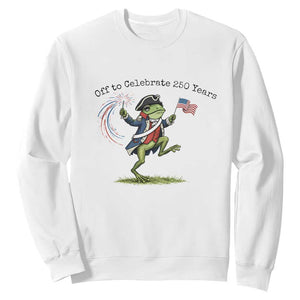 250th Anniversary USA Sweatshirt Funny Patriotic Frog USA Independence Day TS14 White Print Your Wear