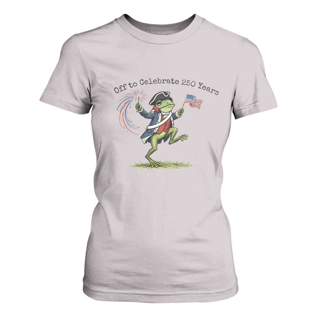 250th Anniversary USA T Shirt For Women Funny Patriotic Frog USA Independence Day TS14 Ice Gray Print Your Wear