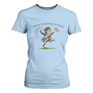 250th Anniversary USA T Shirt For Women Funny Patriotic Frog USA Independence Day TS14 Light Blue Print Your Wear