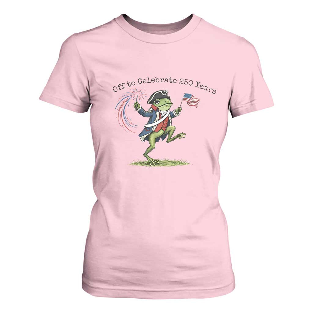 250th Anniversary USA T Shirt For Women Funny Patriotic Frog USA Independence Day TS14 Light Pink Print Your Wear