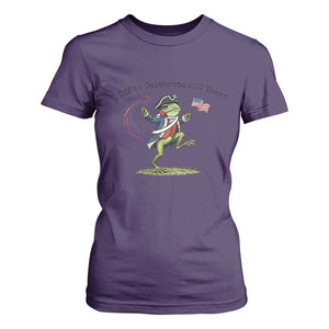 250th Anniversary USA T Shirt For Women Funny Patriotic Frog USA Independence Day TS14 Purple Print Your Wear