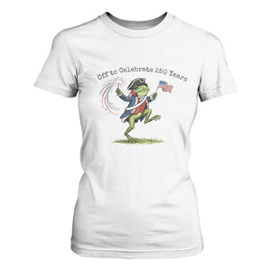 250th Anniversary USA T Shirt For Women Funny Patriotic Frog USA Independence Day TS14 White Print Your Wear