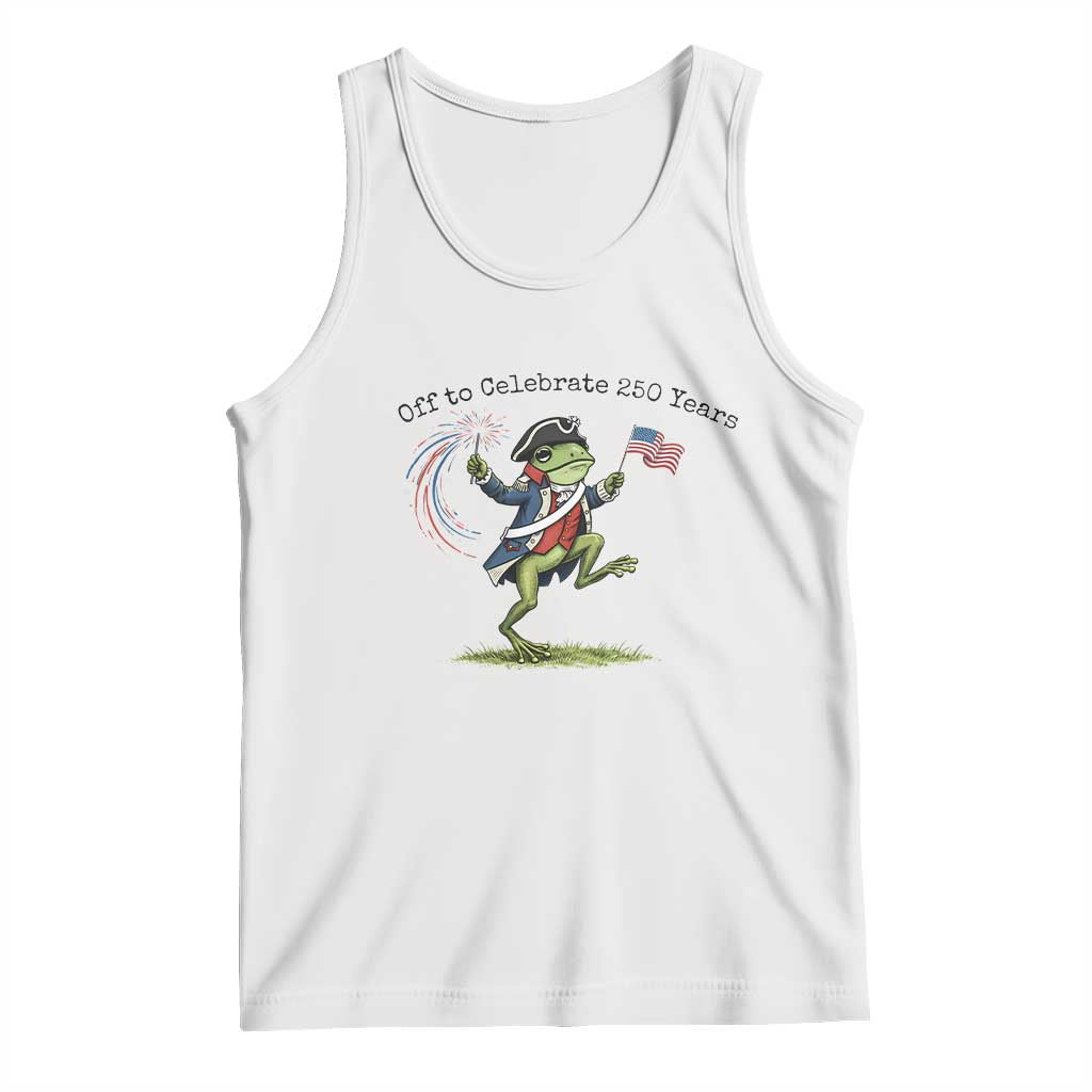 250th Anniversary USA Tank Top Funny Patriotic Frog USA Independence Day TS14 White Print Your Wear
