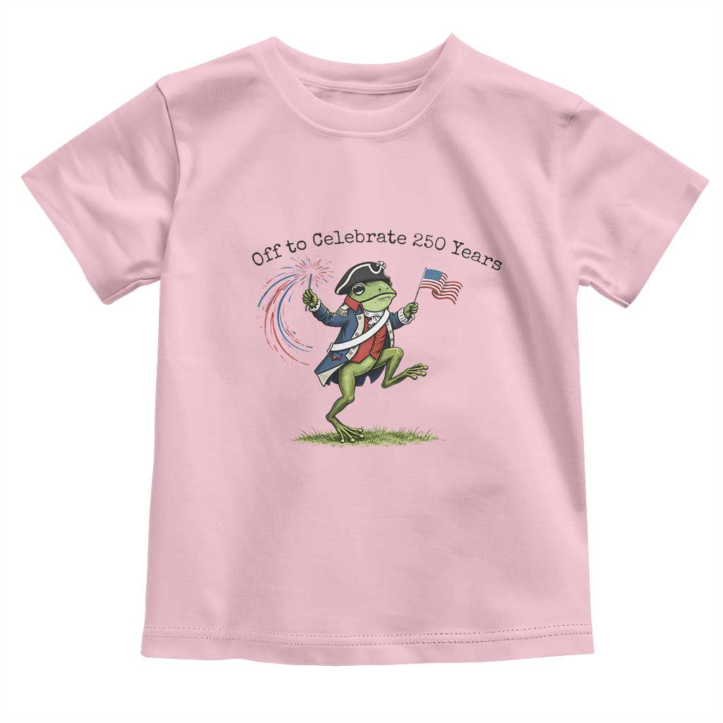250th Anniversary USA Toddler T Shirt Funny Patriotic Frog USA Independence Day TS14 Light Pink Print Your Wear