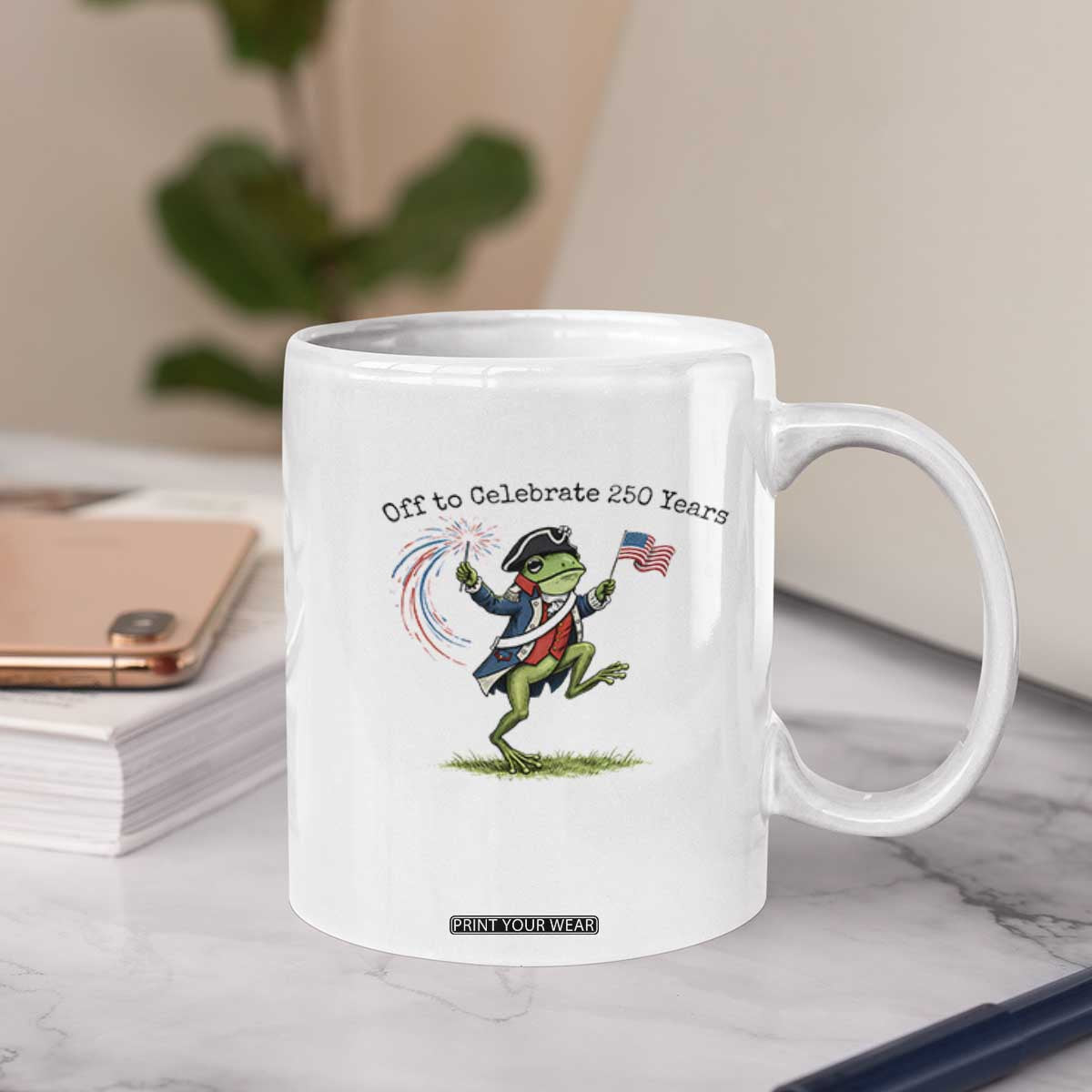 250th Anniversary USA Coffee Mug Funny Patriotic Frog USA Independence Day TS14 Print Your Wear