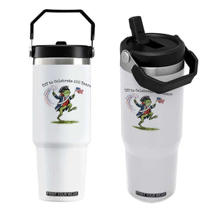 250th Anniversary USA Flip Straw Tumbler Funny Patriotic Frog USA Independence Day TS14 One Size: 30 oz White Print Your Wear