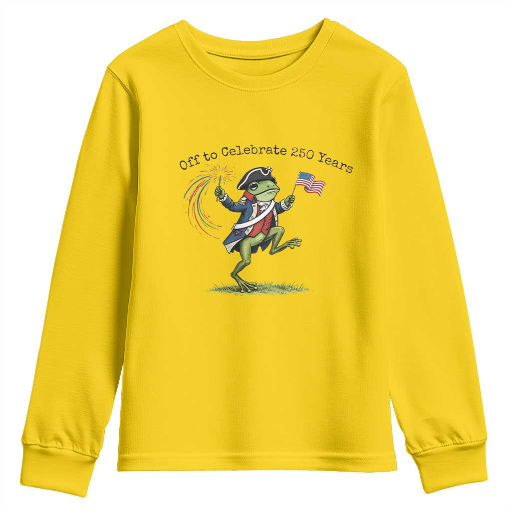 250th Anniversary USA Youth Sweatshirt Funny Patriotic Frog USA Independence Day TS14 Daisy Print Your Wear