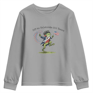 250th Anniversary USA Youth Sweatshirt Funny Patriotic Frog USA Independence Day TS14 Sport Gray Print Your Wear