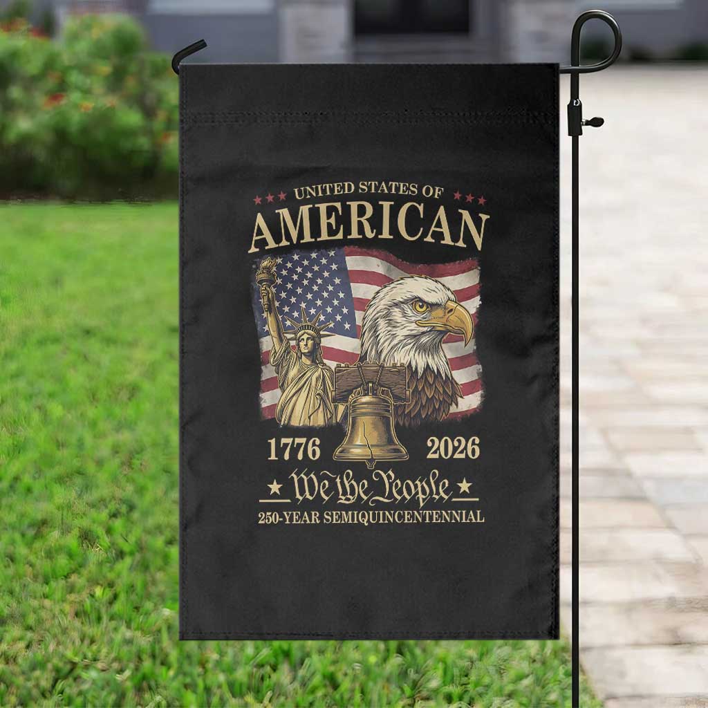 USA 250th Anniversary Garden Flag America 1776-2026 Patriotic Eagle Liberty Bell TS14 Print Your Wear