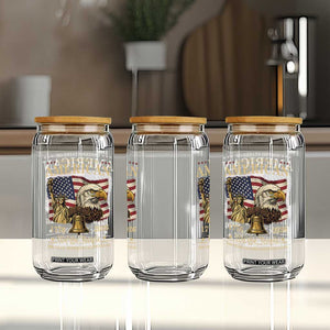 USA 250th Anniversary Glass Can America 1776-2026 Patriotic Eagle Liberty Bell TS14 Print Your Wear