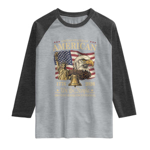 USA 250th Anniversary Raglan Shirt America 1776-2026 Patriotic Eagle Liberty Bell TS14 Heather Gray Heather Charcoal Print Your Wear
