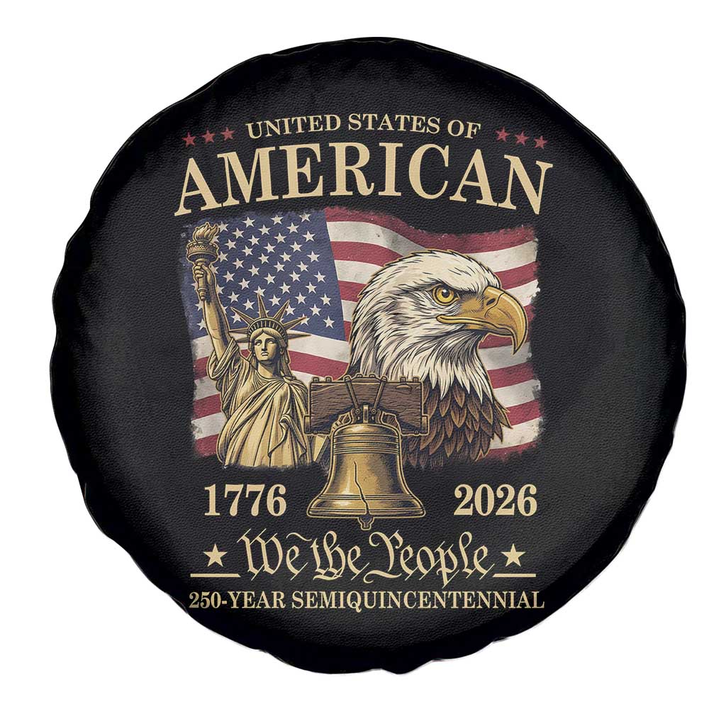 USA 250th Anniversary Spare Tire Cover America 1776-2026 Patriotic Eagle Liberty Bell TS14 Print Your Wear