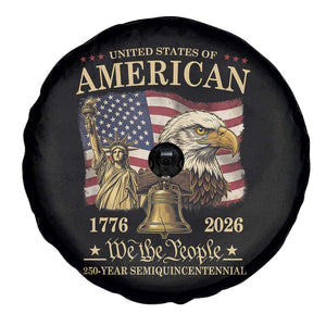 USA 250th Anniversary Spare Tire Cover America 1776-2026 Patriotic Eagle Liberty Bell TS14 Print Your Wear