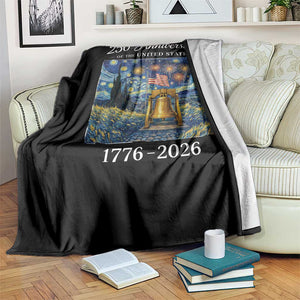USA 250th Anniversary Throw Blanket Liberty Bell 17762026 Patriotic American Flag Starry Night TS14 Print Your Wear