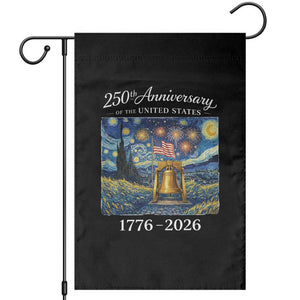 USA 250th Anniversary Garden Flag Liberty Bell 17762026 Patriotic American Flag Starry Night TS14 Black Print Your Wear
