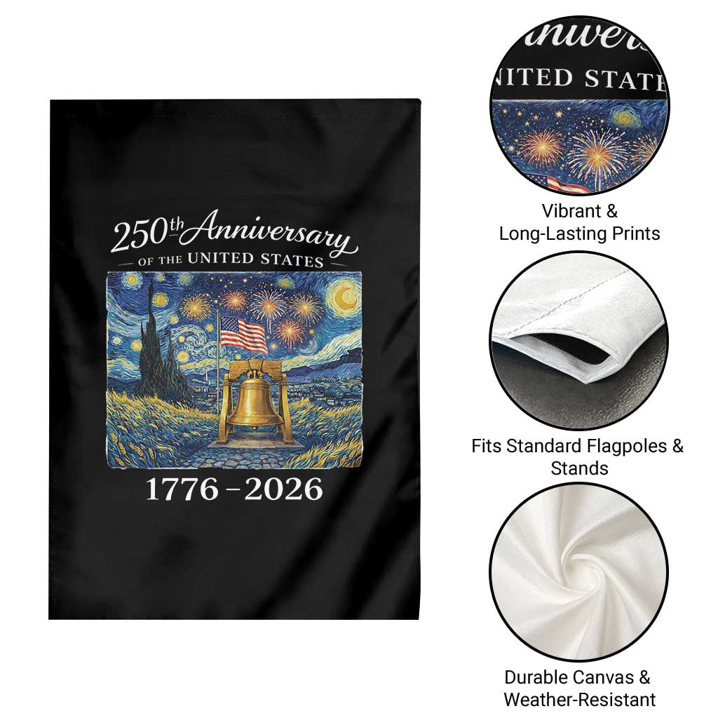 USA 250th Anniversary Garden Flag Liberty Bell 17762026 Patriotic American Flag Starry Night TS14 Print Your Wear