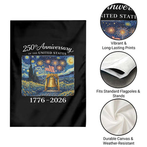 USA 250th Anniversary Garden Flag Liberty Bell 17762026 Patriotic American Flag Starry Night TS14 Print Your Wear
