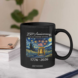 USA 250th Anniversary Coffee Mug Liberty Bell 17762026 Patriotic American Flag Starry Night TS14 Print Your Wear