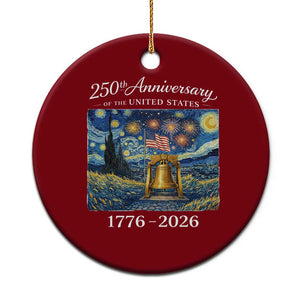 USA 250th Anniversary Ceramic Ornament Liberty Bell 17762026 Patriotic American Flag Starry Night TS14 1pc Red Print Your Wear