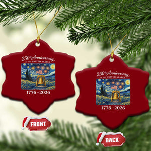 USA 250th Anniversary Ceramic Ornament Liberty Bell 17762026 Patriotic American Flag Starry Night TS14 Print Your Wear