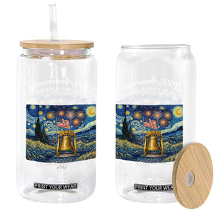 USA 250th Anniversary Glass Can Liberty Bell 17762026 Patriotic American Flag Starry Night TS14 Print Your Wear