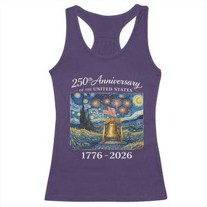 USA 250th Anniversary Racerback Tank Top Liberty Bell 17762026 Patriotic American Flag Starry Night TS14 Purple Print Your Wear