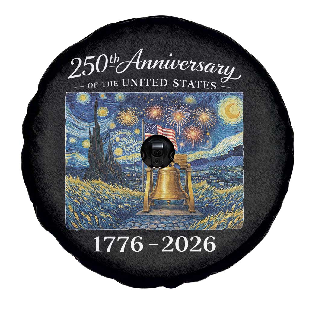 USA 250th Anniversary Spare Tire Cover Liberty Bell 17762026 Patriotic American Flag Starry Night TS14 Print Your Wear