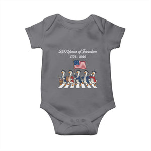 250 Years Of Freedom Baby Onesie Silly Goose Patriotic 4th of July TS14 Charcoal Print Your Wear
