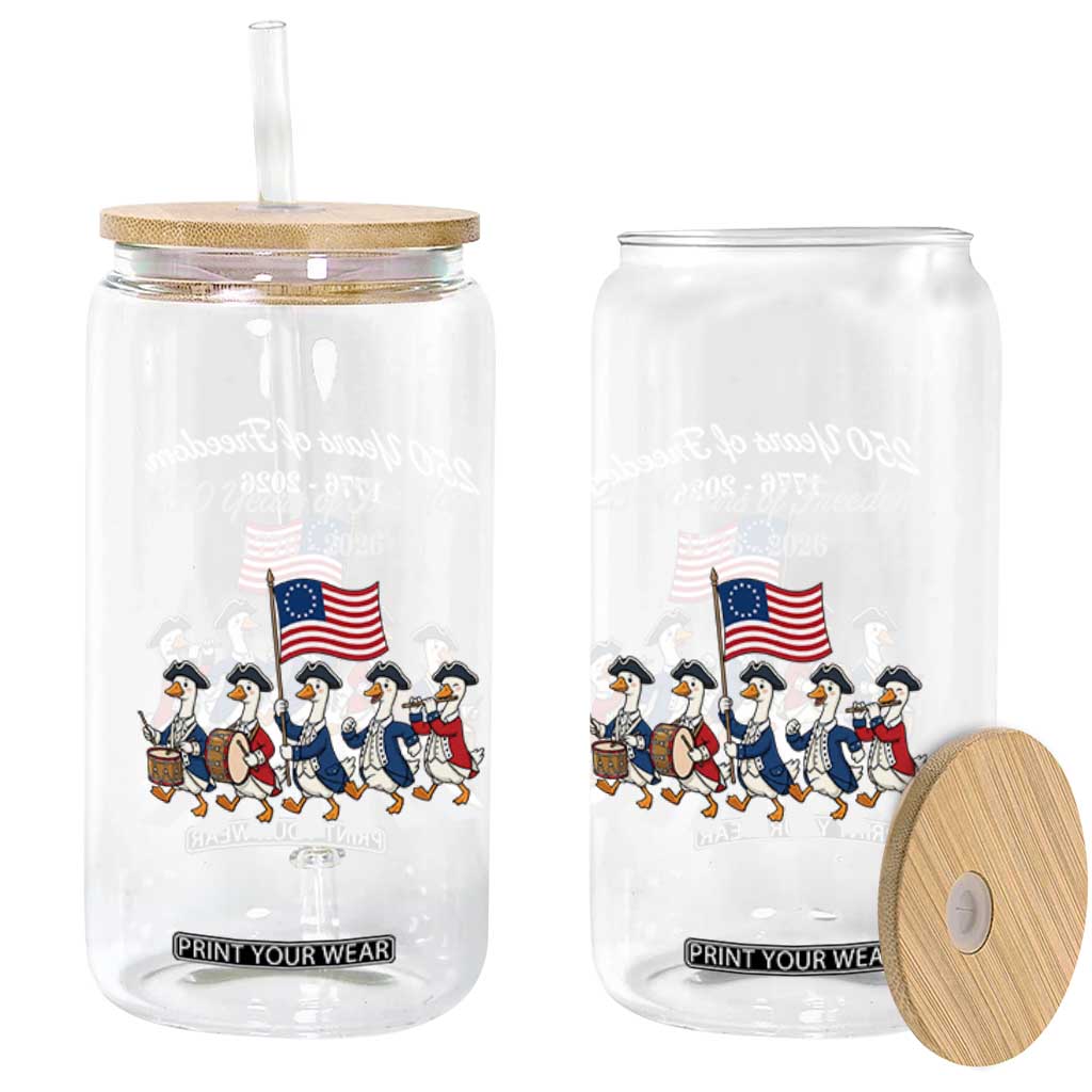 250 Years Of Freedom Glass Can Silly Goose Patriotic 4th of July TS14 Print Your Wear