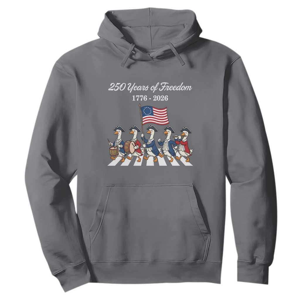 250 Years Of Freedom Hoodie Silly Goose Patriotic 4th of July TS14 Charcoal Print Your Wear