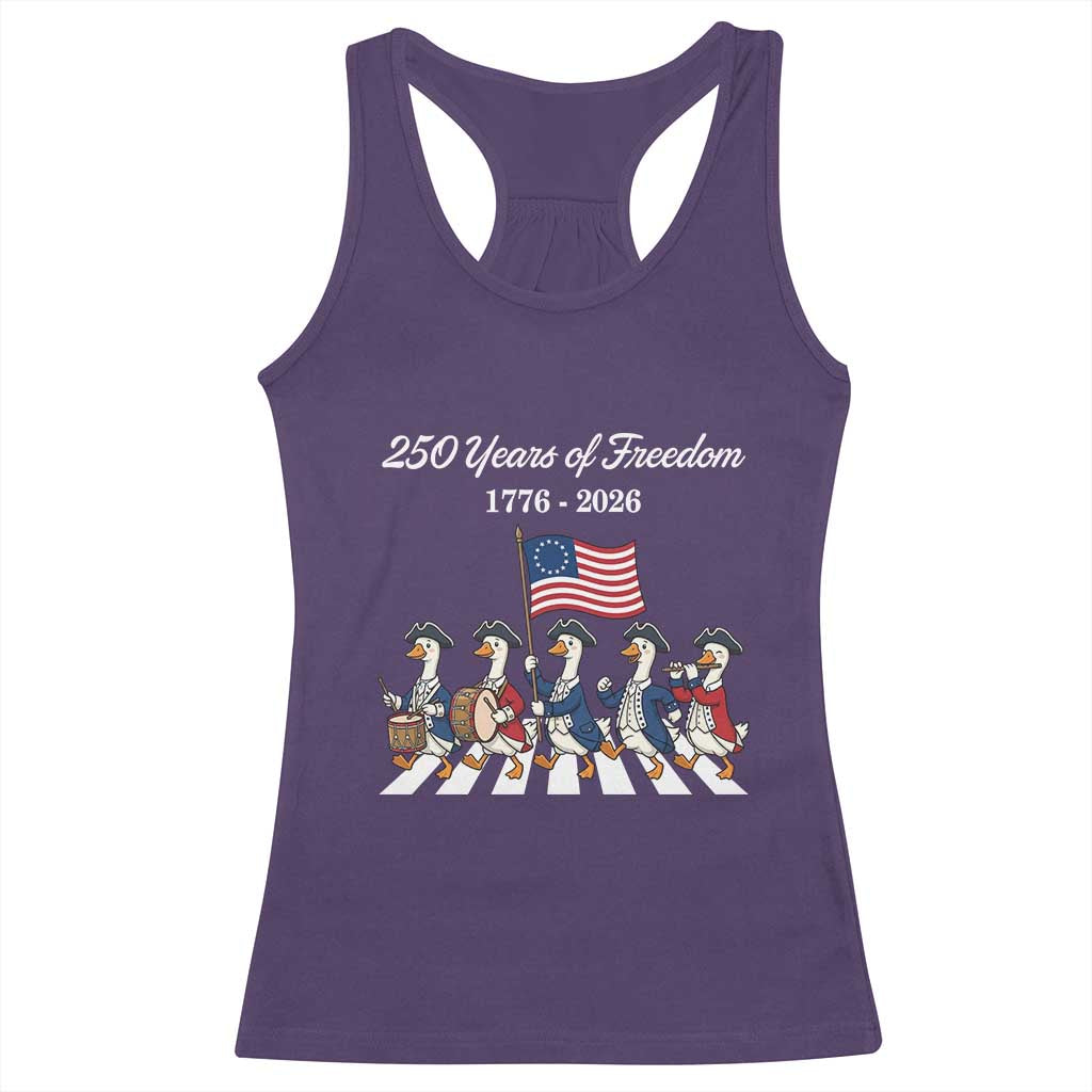 250 Years Of Freedom Racerback Tank Top Silly Goose Patriotic 4th of July TS14 Purple Print Your Wear