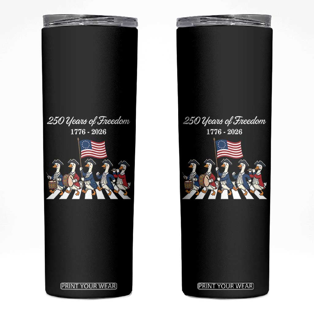 250 Years Of Freedom Skinny Tumbler Silly Goose Patriotic 4th of July TS14 Black Print Your Wear