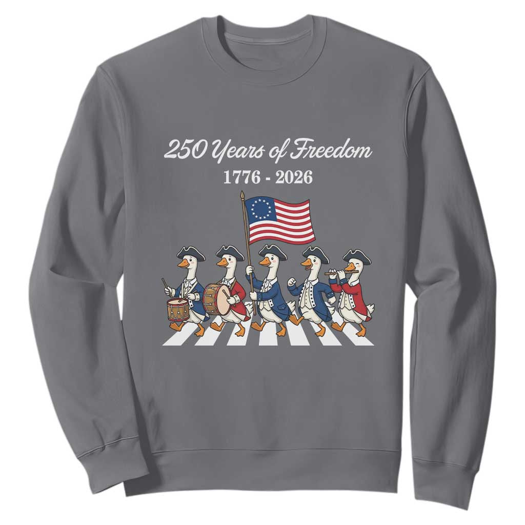 250 Years Of Freedom Sweatshirt Silly Goose Patriotic 4th of July TS14 Charcoal Print Your Wear