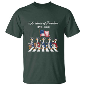 250 Years Of Freedom T Shirt Silly Goose Patriotic 4th of July TS14 Dark Forest Green Print Your Wear