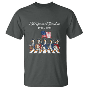 250 Years Of Freedom T Shirt Silly Goose Patriotic 4th of July TS14 Dark Heather Print Your Wear