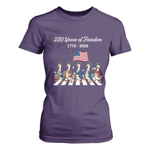 250 Years Of Freedom T Shirt For Women Silly Goose Patriotic 4th of July TS14 Purple Print Your Wear