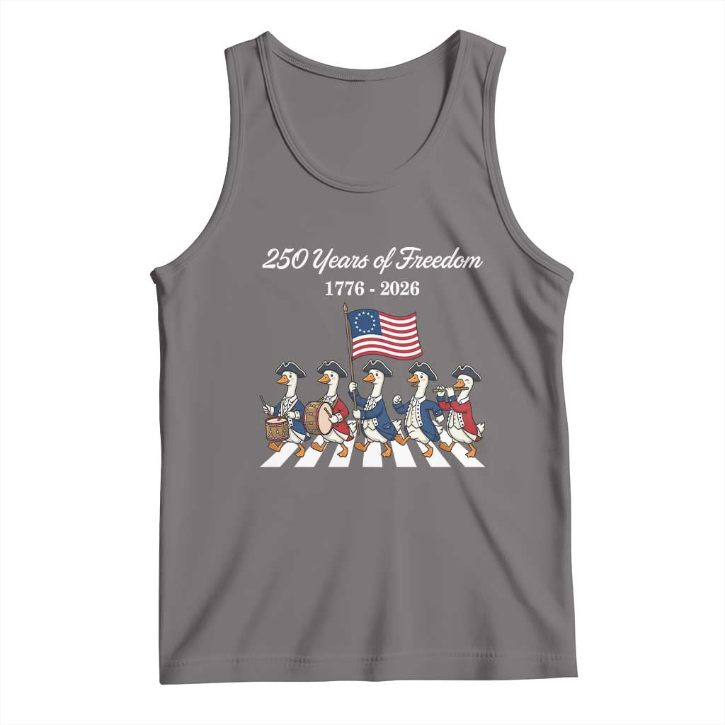 250 Years Of Freedom Tank Top Silly Goose Patriotic 4th of July TS14 Deep Heather Print Your Wear