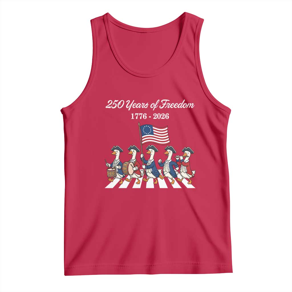 250 Years Of Freedom Tank Top Silly Goose Patriotic 4th of July TS14 Red Print Your Wear