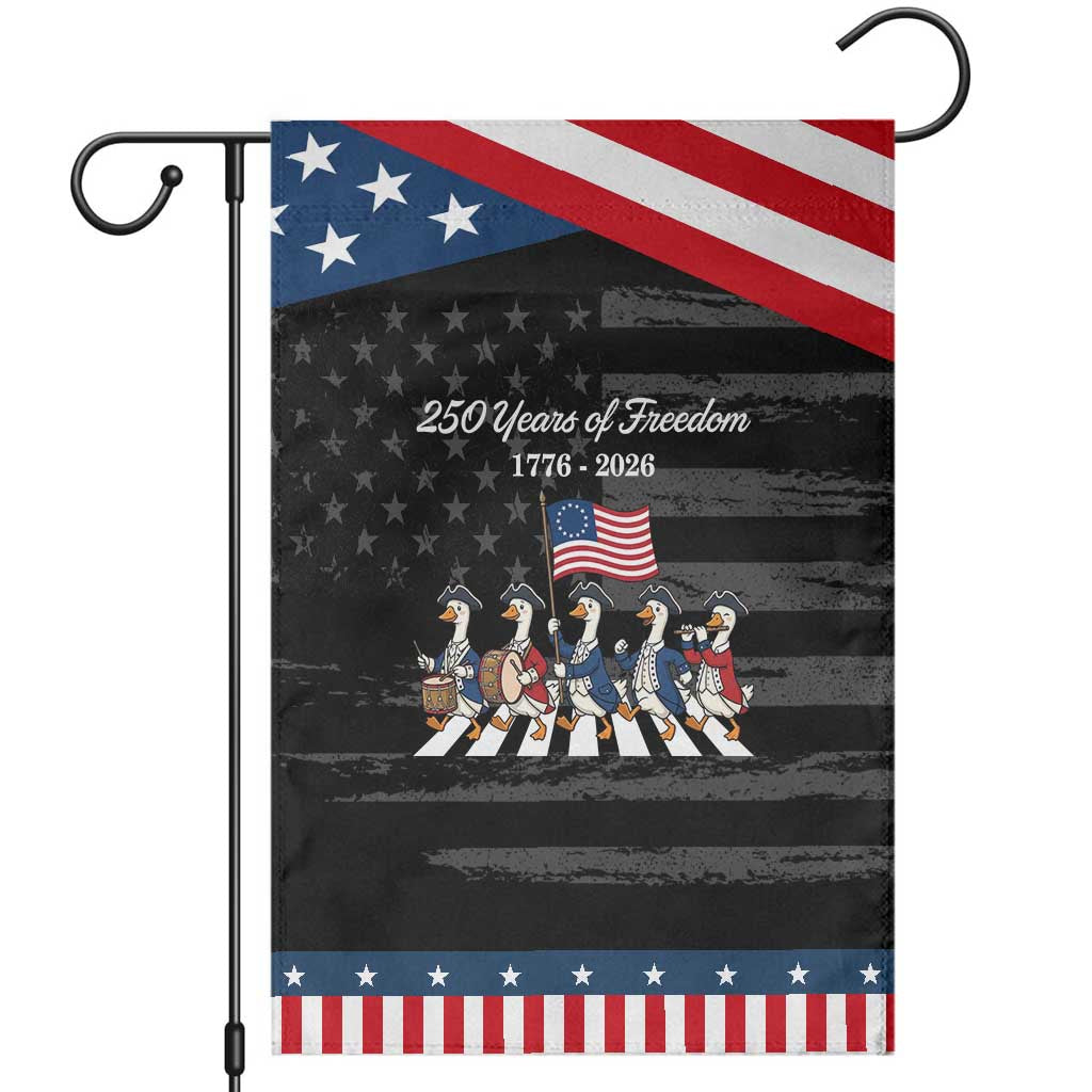 250 Years Of Freedom Patriotic Garden Flag Silly Goose Patriotic 4th of July TS14 Distressed Black Blue Print Your Wear