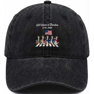 250 Years Of Freedom Washed Cotton Baseball Cap Silly Goose Patriotic 4th of July TS14 Print Your Wear